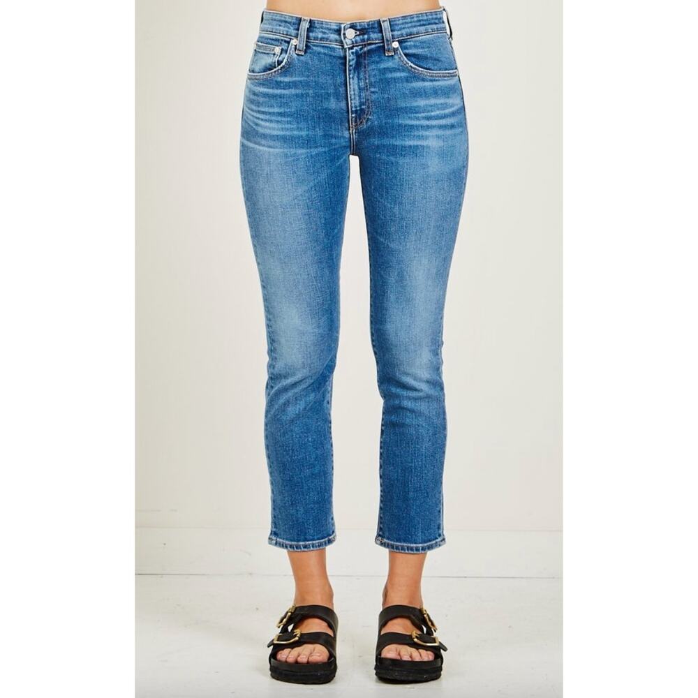 CQY Women's Friend Jeans Moment Blue Denim Mom‎ Jean Straight Crop 28